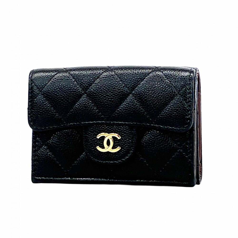 CHANEL Black Caviar Leather Wallet